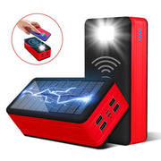 Fast Charging 99000mah Solar Power Bank Wireless With SOS LED Light Portable Charging For iPhone Samsung