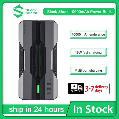 Black Shark Eco-System 10000mAh 18W Quick Charge Power Bank With Three USB Output for iPhone for Xiaomi Portable Charger